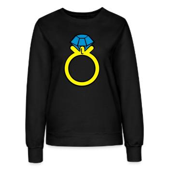 diamond ring - Women’s Sweatshirt - black - Front - AI Model Female 172 light (172cm)