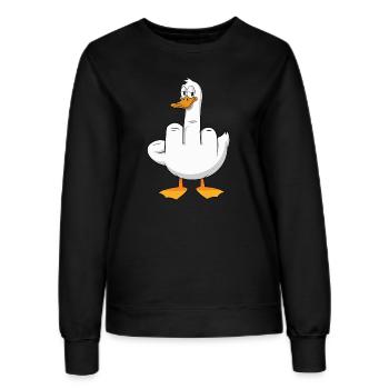 Canard du majeur Canard effronté avec humour - Sweat Femme - noir - Devant - AI Model Female 172 light (172cm)