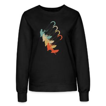 Vintage retro style kitesurfing stunt kite sailing - Women’s Sweatshirt - black - Front - AI Model Female 172 light (172cm)