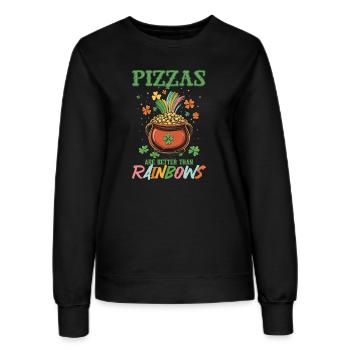 St. Patricks Day Pizzen sind besser als Regenbögen - Frauen Sweatshirt - Schwarz - Vorne - AI Model Female 172 light (172cm)