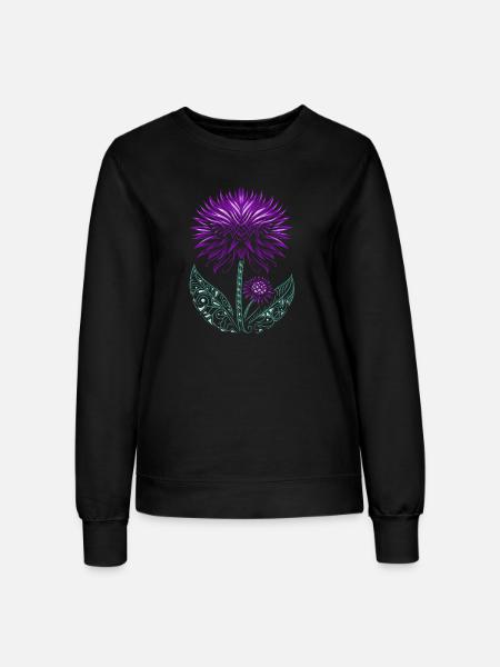 Distel lila Thistle - Frauen Sweatshirt - Schwarz