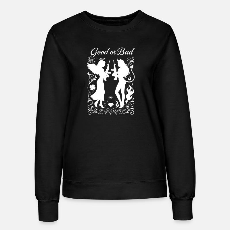 Good or Bad – Angels & Devils - Women’s Sweatshirt - black