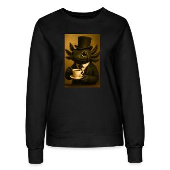 Sophisticated Axolotl Brew - Women’s Sweatshirt - black - Front - AI Model Female 172 light (172cm)