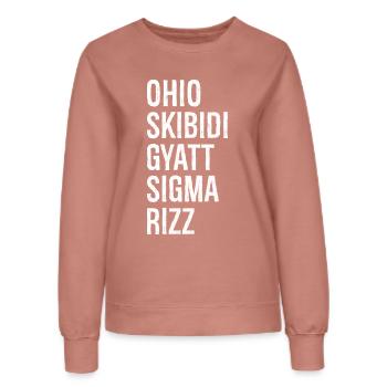 Ohio Skibidi Gyatt Sigma Rizz - Frauen Sweatshirt - Altrosa - Vorne - AI Model Female 172 dark (172cm)