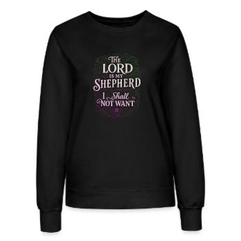 Der Herr ist mein Hirte Psalm 23 - Frauen Sweatshirt - Schwarz - Vorne - AI Model Female 172 light (172cm)