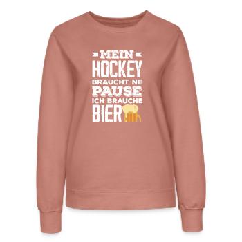 Lustiges Hockey Hockeyspieler Geschenk - Frauen Sweatshirt - Altrosa - Vorne - AI Model Female 172 dark (172cm)