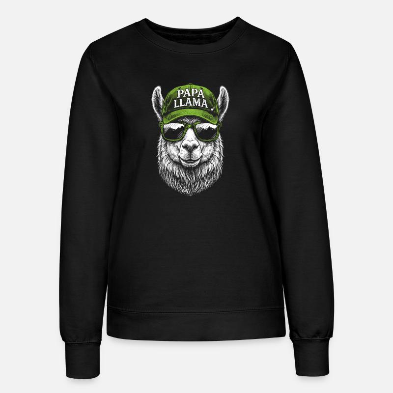 Papa Llama Cap Design - Women’s Sweatshirt - black