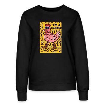 Flamant rosé rebelle avec cigare - Sweat Femme - noir - Devant - AI Model Female 172 light (172cm)