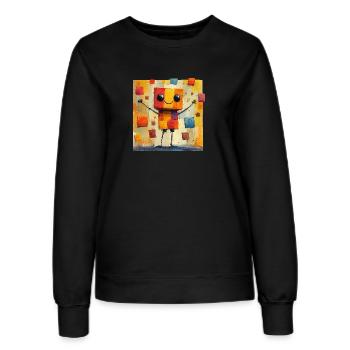 Cartonman - Né d’une boîte en carton - Sweat Femme - noir - Devant - AI Model Female 172 light (172cm)