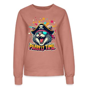 Carnaval Chat Pirate Costume Fête Temps Cologne Alaaf - Sweat Femme - rose poudré - Devant - AI Model Female 172 dark (172cm)