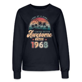 Geburtstag 1968 Palmen - Frauen Sweatshirt - Navy - Vorne - AI Model Female 172 light (172cm)