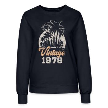 Vintage 1978 Geburtstag Palmen - Frauen Sweatshirt - Navy - Vorne - AI Model Female 172 light (172cm)