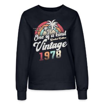 Vintage 1978 Geburtstag Palmen - Frauen Sweatshirt - Navy - Vorne - AI Model Female 172 light (172cm)
