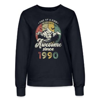 1990 Birthday Mountains - Women’s Sweatshirt - french navy - Front - AI Model Female 172 light (172cm)