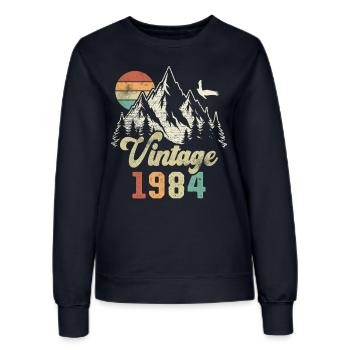 Vintage 1984 Birthday Mountains Eagle - Women’s Sweatshirt - french navy - Front - AI Model Female 172 light (172cm)