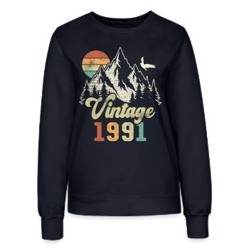 Millésime 1991 Anniversaire Montagnes Aigle - Sweat Femme - marine - Devant - AI Model Female 172 light (172cm)