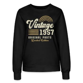 Millésime 1957 Anniversaire Rétro - Sweat Femme - noir - Devant - AI Model Female 172 light (172cm)