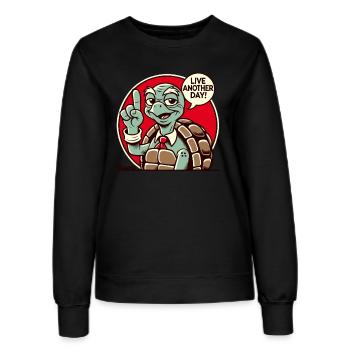 Vis un autre jour, vieille grand-mère tortue - Sweat Femme - noir - Devant - AI Model Female 172 light (172cm)