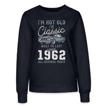 Geboren 1962 Geburtstag Oldtimer - Frauen Sweatshirt - Navy - Vorne - AI Model Female 172 light (172cm)