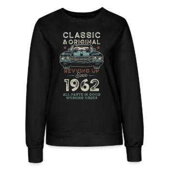 Geboren 1962 Geburtstag Oldtimer - Frauen Sweatshirt - Schwarz - Vorne - AI Model Female 172 light (172cm)