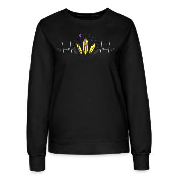 Non-binaire Pride Crystals Heartbeat LGBTQ+ - Sweat Femme - noir - Devant - AI Model Female 172 light (172cm)