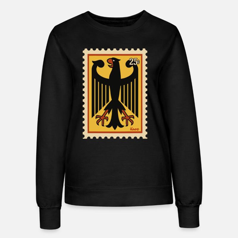 Graphic stamp with stylized eagle - Women’s Sweatshirt - black
