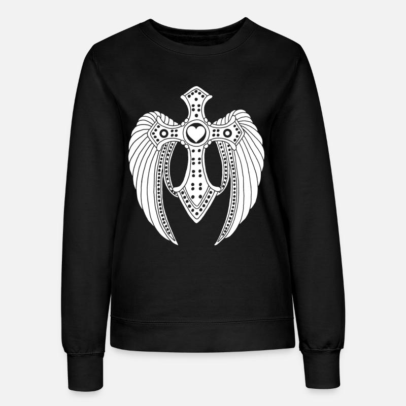 white fallen angel - Women’s Sweatshirt - black