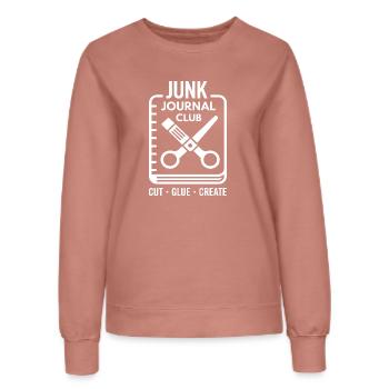 Junk Journal Club Cut Glue Create - Frauen Sweatshirt - Altrosa - Vorne - AI Model Female 172 dark (172cm)