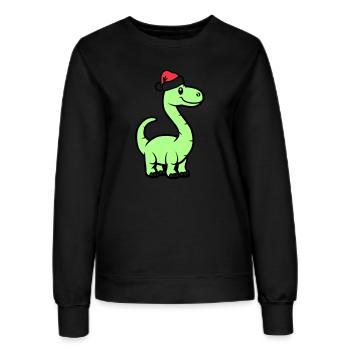 Dinosaurier Brontosaurus Weihnachtsmann - Frauen Sweatshirt - Schwarz - Vorne - AI Model Female 172 light (172cm)