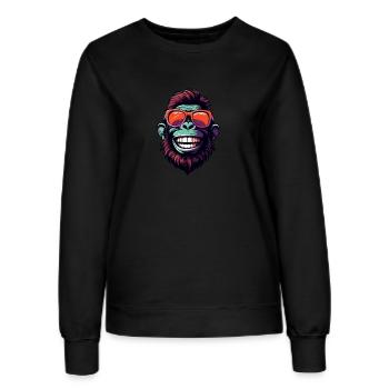 Gorilla Kopf Porträt Lustig Party - Frauen Sweatshirt - Schwarz - Vorne - AI Model Female 172 light (172cm)