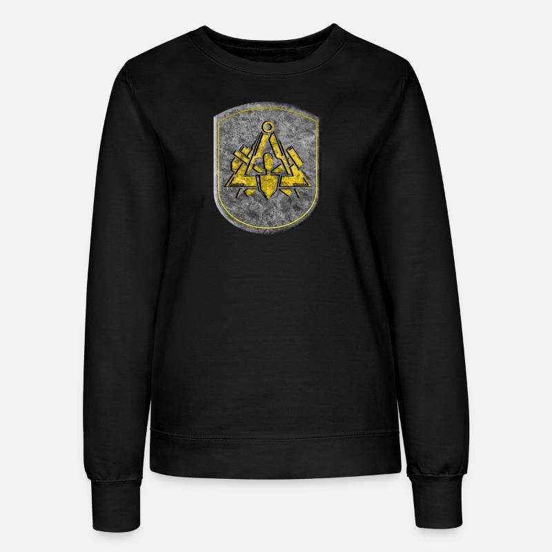 Guild sign bricklayer 3D stone look gold emblem - Women’s Sweatshirt - black