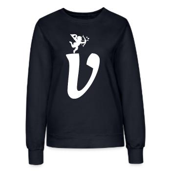V - Frauen Sweatshirt - Navy - Vorne - AI Model Female 172 light (172cm)