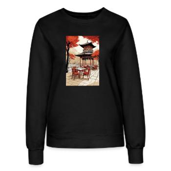 Café asiatique - Sweat Femme - noir - Devant - AI Model Female 172 light (172cm)