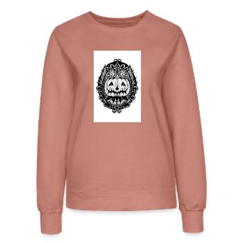 Ornement de citrouille Mandala - Sweat Femme - rose poudré - Devant - AI Model Female 172 dark (172cm)