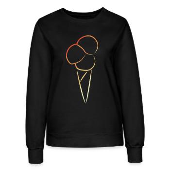 Croquis de crème glacée vintage - Sweat Femme - noir - Devant - AI Model Female 172 light (172cm)