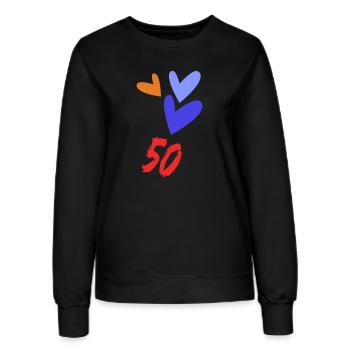 50. 50 ANS. 50e ANNIVERSAIRE. ANNIVERSAIRE 50 ANS. - Sweat Femme - noir - Devant - AI Model Female 172 light (172cm)