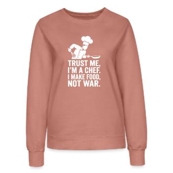 Ich bin Koch – Frieden statt Krieg - Frauen Sweatshirt - Altrosa - Vorne - AI Model Female 172 dark (172cm)
