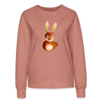 Lapin châtaignier mignon – Artisanat amusant et enfant - Sweat Femme - rose poudré - Devant - AI Model Female 172 dark (172cm)