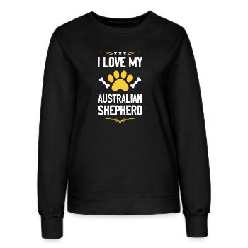 Ich liebe meinen Australian Shepherd - Frauen Sweatshirt - Schwarz - Vorne - AI Model Female 172 light (172cm)