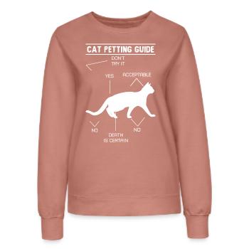 cat petting guide - Frauen Sweatshirt - Altrosa - Vorne - AI Model Female 172 dark (172cm)