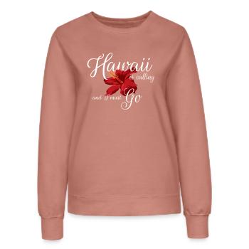 Hawaï cadeau T-shirt pour le plaisir de vacances à Hawaii - Sweat Femme - rose poudré - Devant - AI Model Female 172 dark (172cm)
