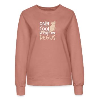 Only cool people have degus - Frauen Sweatshirt - Altrosa - Vorne - AI Model Female 172 dark (172cm)