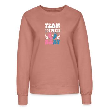 Équipe bébé en bonne santé - Sweat Femme - rose poudré - Devant - AI Model Female 172 dark (172cm)