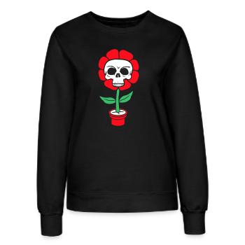 Böse Halloween Blume Totenkopf Schädel Horror Topf - Frauen Sweatshirt - Schwarz - Vorne - AI Model Female 172 light (172cm)