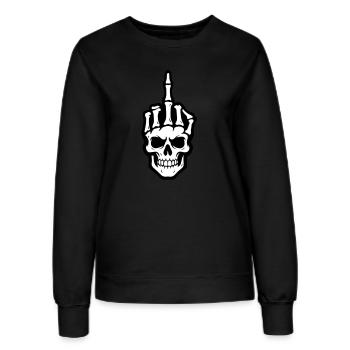 Skelett Mittelfinger - Frauen Sweatshirt - Schwarz - Vorne - AI Model Female 172 light (172cm)