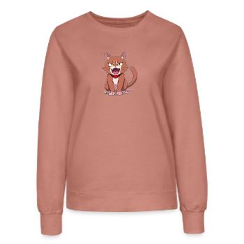 Anime Cat angry Photo Logo - Frauen Sweatshirt - Altrosa - Vorne - AI Model Female 172 dark (172cm)