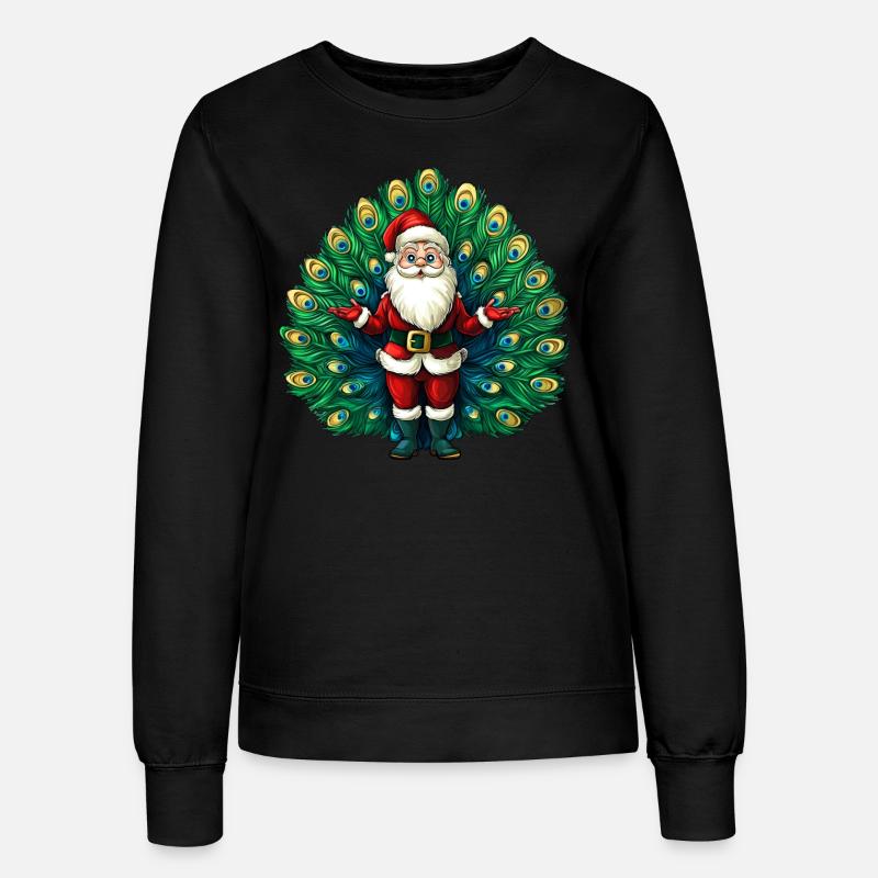 Weihnachtsmann Vogelstrauss - Frauen Sweatshirt - Schwarz