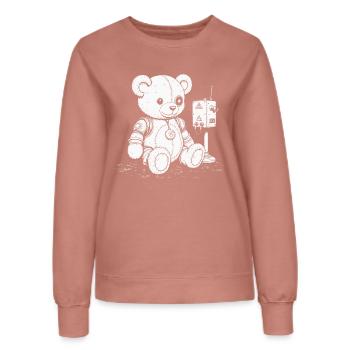 Cyber Bär - Frauen Sweatshirt - Altrosa - Vorne - AI Model Female 172 dark (172cm)