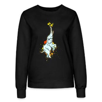 elefant klecks Zirkus Kunststück Balance künstler - Frauen Sweatshirt - Schwarz - Vorne - AI Model Female 172 light (172cm)