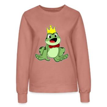 Couronne de grenouille - Sweat Femme - rose poudré - Devant - AI Model Female 172 dark (172cm)